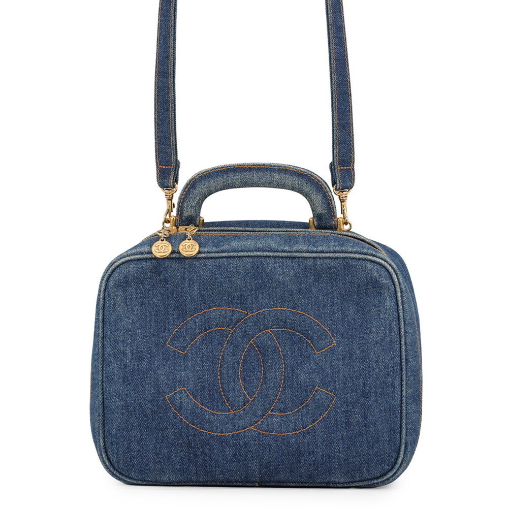 Chanel handbag, Coco Mark vanity bag, denim, A07061, CHANEL 2-way shoulder wo...